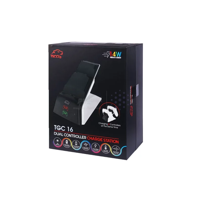 استند و شارژر دسته بازی TSCO PS5 مدل TGC16 - مشکی سفید (گارانتی 18 ماهه تسکو) - تصویر 5