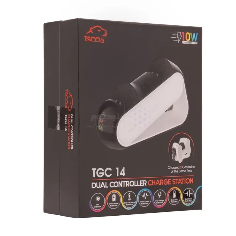 استند و شارژر دسته بازی TSCO PS5 مدل TGC14 - مشکی سفید (گارانتی 18 ماهه تسکو) - تصویر 11