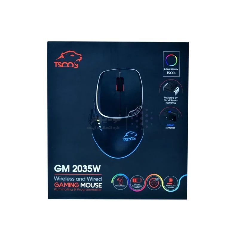 ماوس بی سیم گیمینگ TSCO مدل GM 2035W - مشکی (گارانتی 18 ماهه تسکو) - تصویر 9