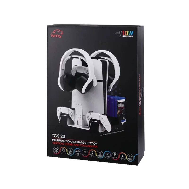 استند کنسول و شارژر دسته بازی TSCO PS5 مدل TGS 20 - مشکی (گارانتی 18 ماهه تسکو) - تصویر 6