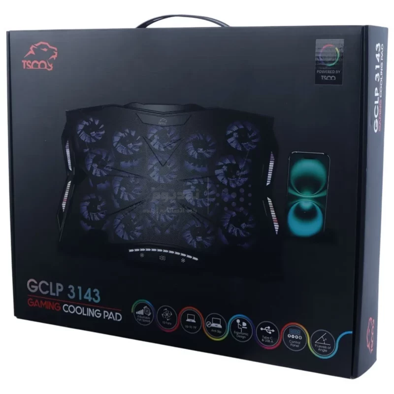 پایه خنک کننده لپ تاپ گیمینگ TSCO مدل GCLP 3143 - مشکی (گارانتی 18 ماهه تسکو) - تصویر 10