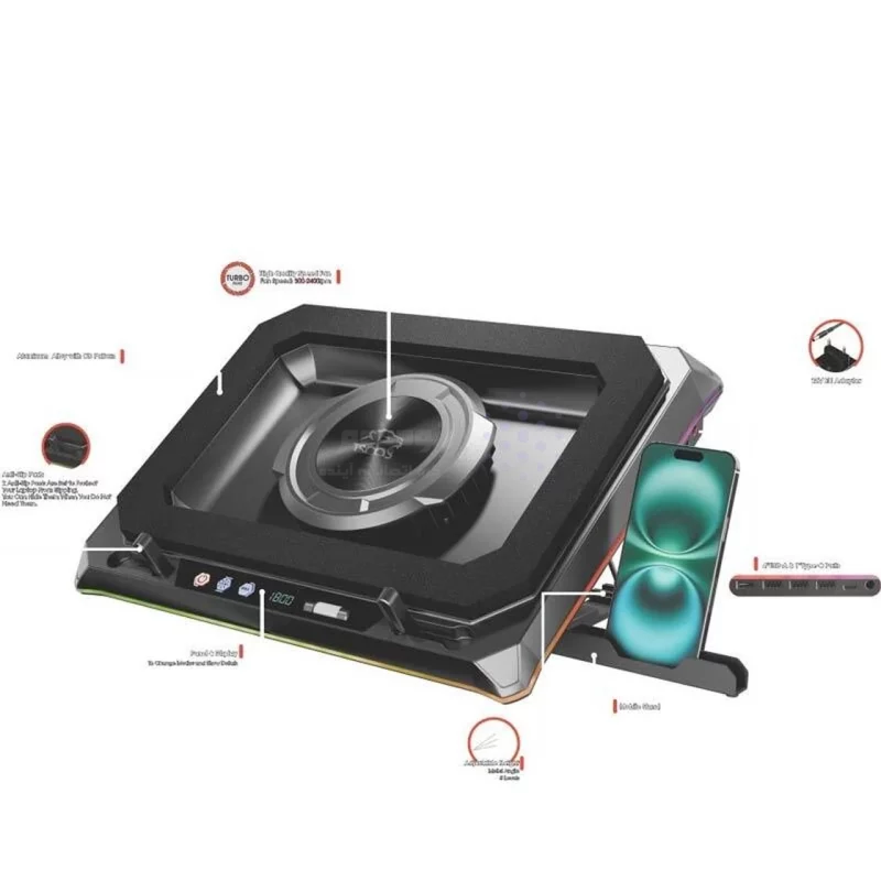 پایه خنک کننده لپ تاپ گیمینگ TSCO مدل GCLP 3160 - مشکی (گارانتی 18 ماهه تسکو) - تصویر 6