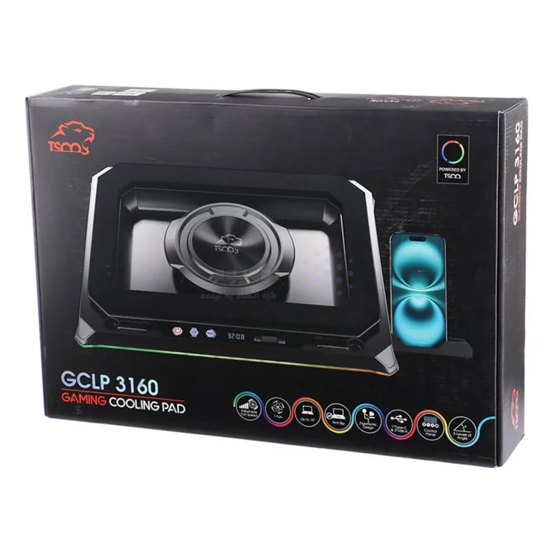 پایه خنک کننده لپ تاپ گیمینگ TSCO مدل GCLP 3160 - مشکی (گارانتی 18 ماهه تسکو) - تصویر 10