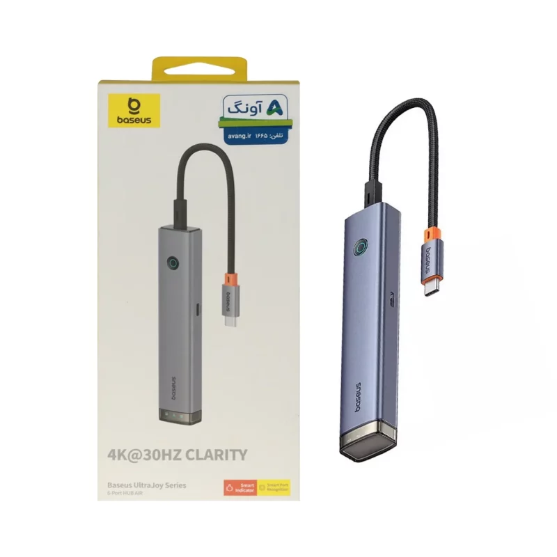 هاب 6 پورت Baseus مدل Clarity BS-OH164 - خاکستری (گارانتی آونگ) - تصویر 2