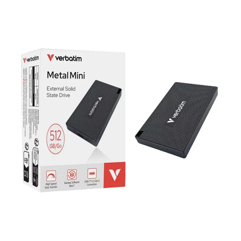 هارد Verbatim SSD مدل Metal Mini ظرفیت 512GB - مشکی (گارانتی متین) - تصویر 2