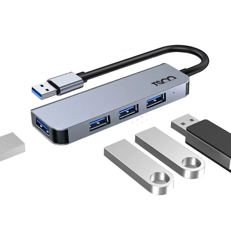 هاب 4 پورت TSCO USB3.0 مدل THU 1142 - خاکستری (گارانتی 12 ماهه تسکو) - تصویر 5