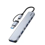 هاب 7 پورت TSCO Type-C/ USB3.0 مدل THU 1148 - خاکستری (گارانتی 12 ماهه تسکو)