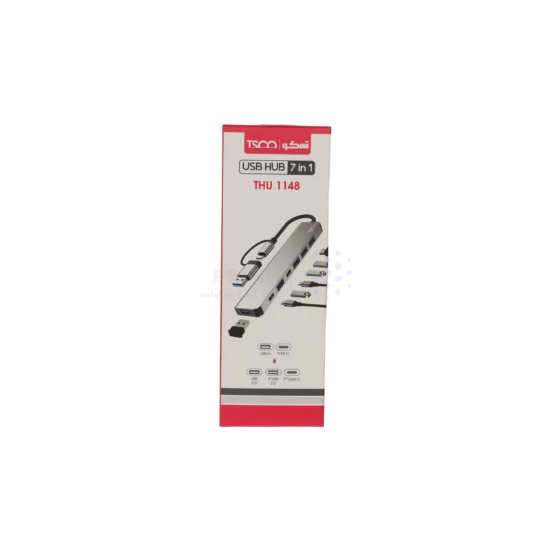 هاب 7 پورت TSCO Type-C/ USB3.0 مدل THU 1148 - خاکستری (گارانتی 12 ماهه تسکو) - تصویر 3