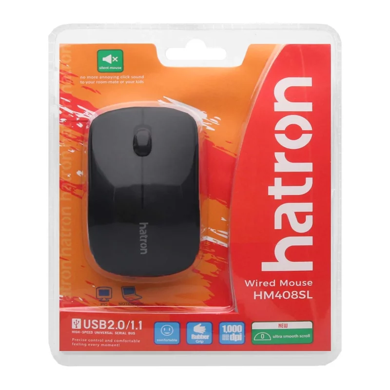 ماوس باسیم Hatron مدل HM408SL - مشکی - تصویر 2