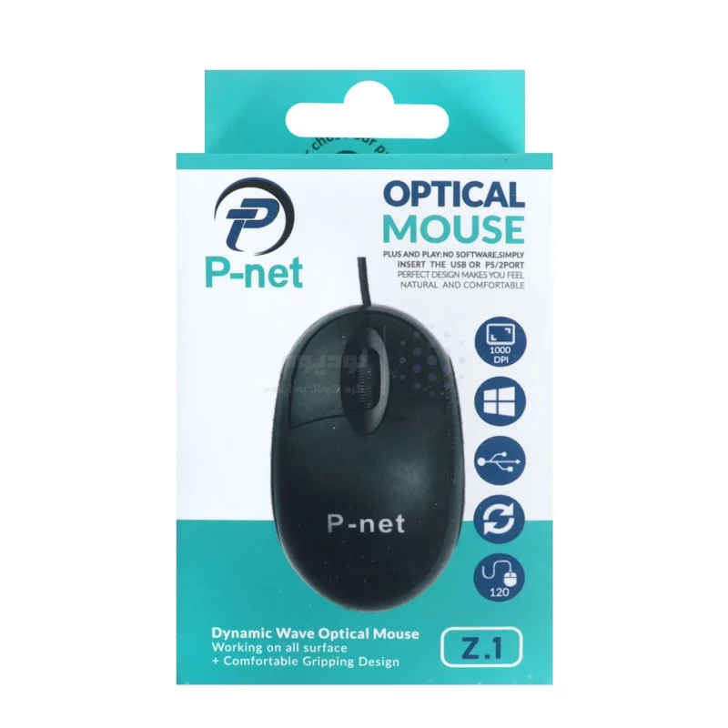 ماوس باسیم P-net مدل Z.1 - مشکی - RYL - تصویر 5