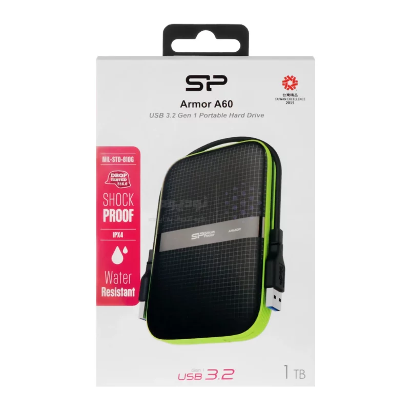 هارد اکسترنال Silicon Power USB3.2-1TB مدل Armor A60-مشکی سبز - تصویر 7