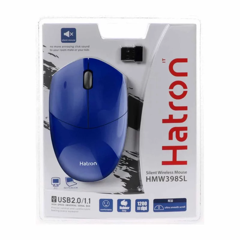 ماوس بی سیم Hatron مدل HMW398SL - آبی - تصویر 2