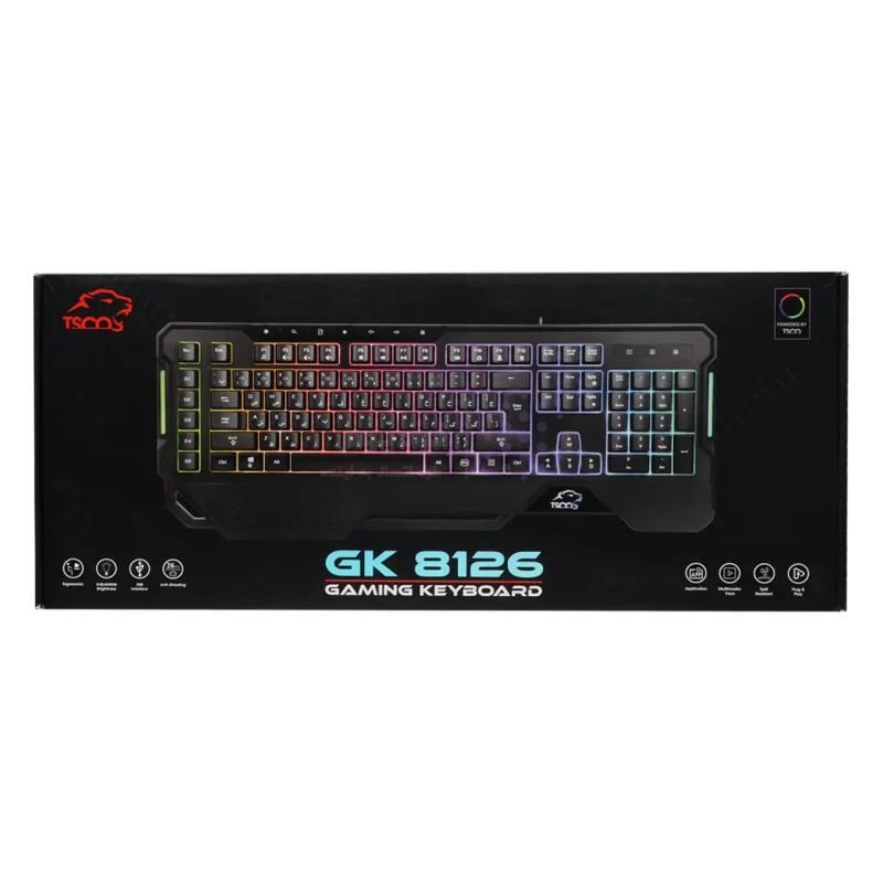 کیبورد باسیم گیمینگ Tsco مدل GK 8126 - مشکی - تصویر 6