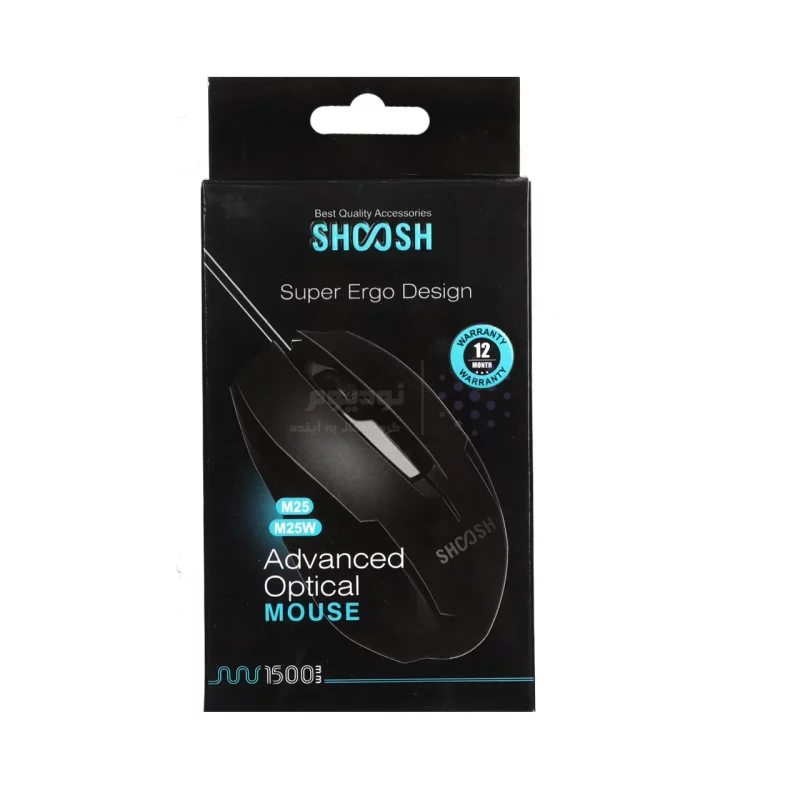 ماوس باسیم Shoosh مدل M25 - مشکی - SMO - تصویر 3