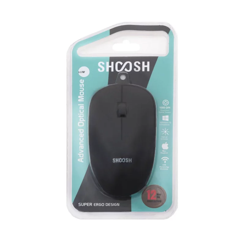 ماوس بی سیم Shoosh مدل M11W - مشکی - SMO - تصویر 2