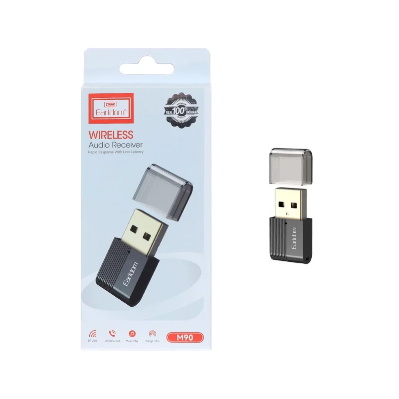 دانگل بلوتوث صدا Earldom مدل ET-M90 - مشکی (دارای میکروفن و قابلیت مکالمه) - تصویر 2