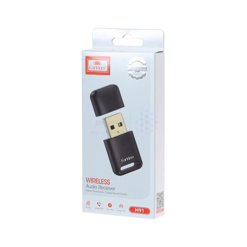 دانگل بلوتوث صدا Earldom مدل ET-M91 - مشکی (دارای میکروفن و قابلیت مکالمه) - تصویر 3