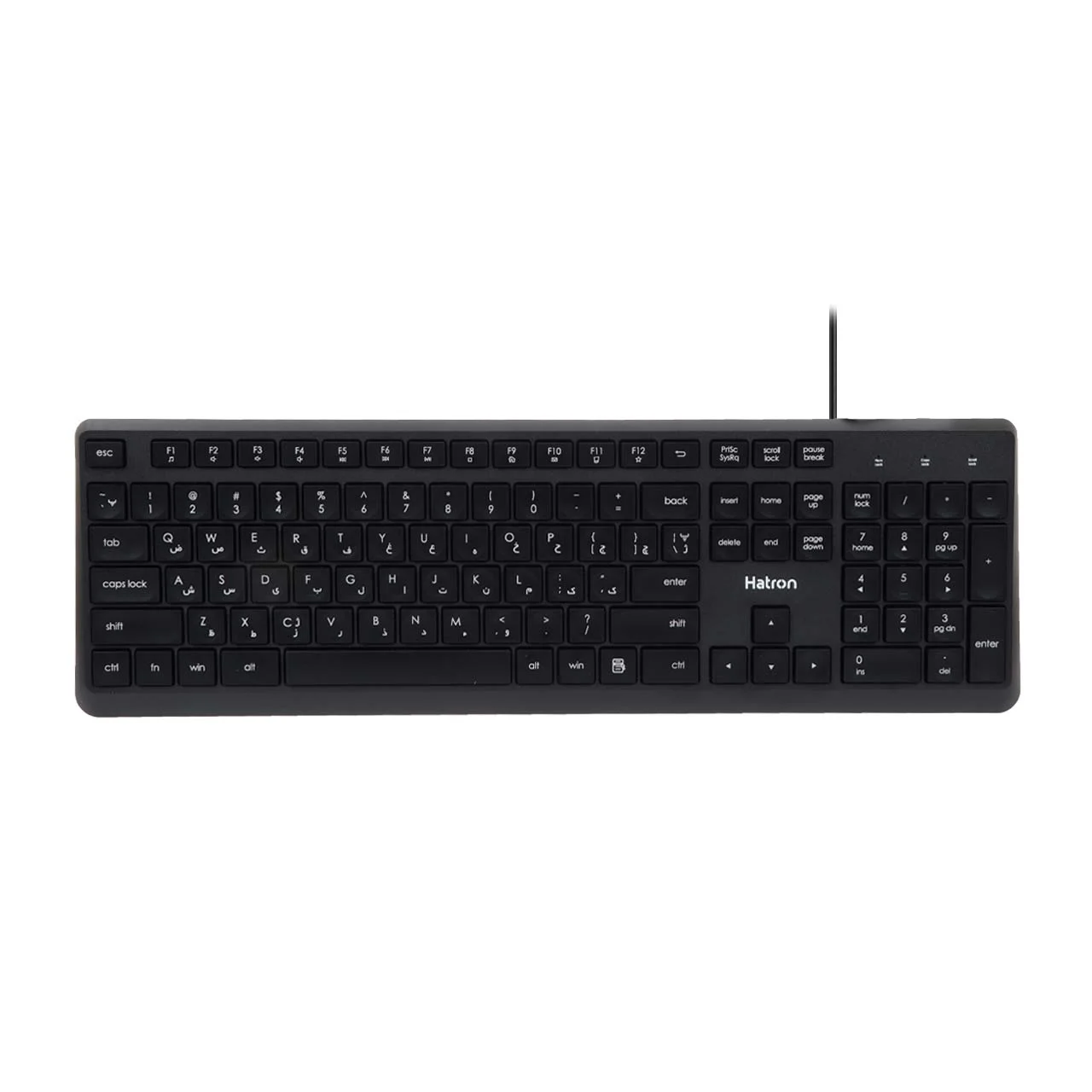 2541-998268-1 کیبورد باسیم Hatron مدل HK190 - مشکی - تصویر 1