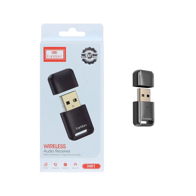 دانگل بلوتوث صدا Earldom مدل ET-M91 - مشکی (دارای میکروفن و قابلیت مکالمه) - تصویر 2