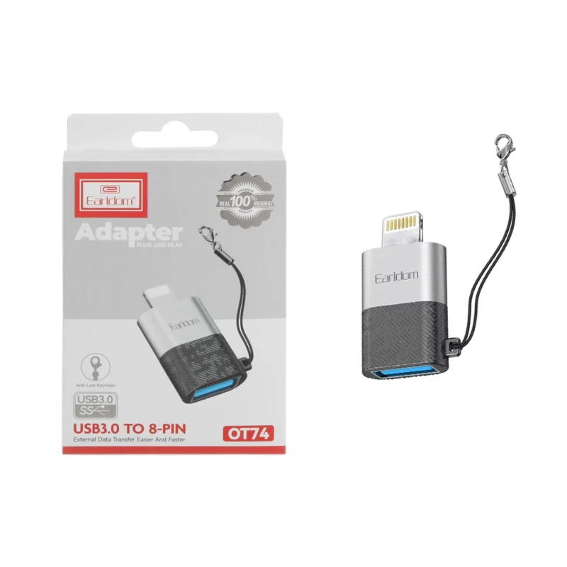 تبدیل Earldom USB TO Lightning مدل ET-OT74 - نقره ای - تصویر 2
