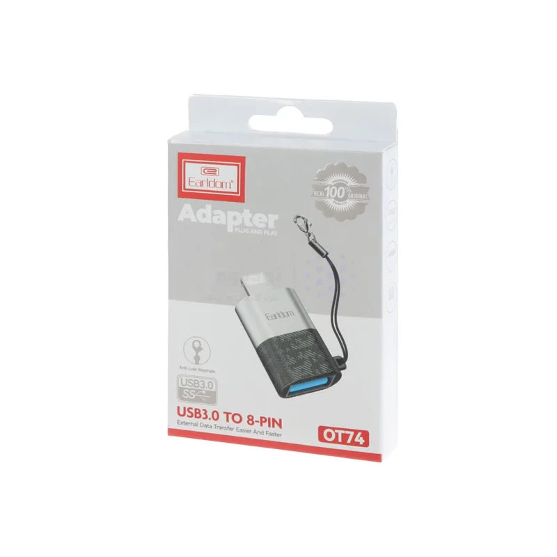 تبدیل Earldom USB TO Lightning مدل ET-OT74 - نقره ای - تصویر 3