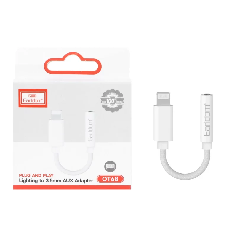 تبدیل Earldom AUX TO Lightning مدل ET-OT68 - سفید - تصویر 2