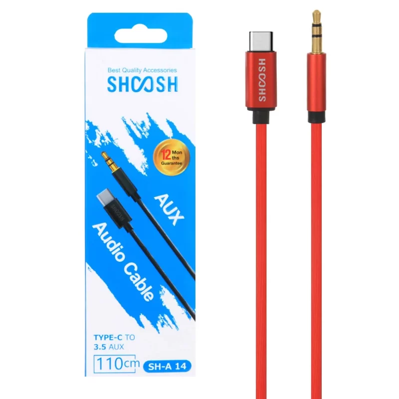کابل تبدیل Shoosh AUX TO Type-C مدل SH-A14 - قرمز - SMO - تصویر 2