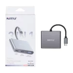 هاب و تبدیل Type-C به HDMI مدل NITU NN36 ، سه پورت مخصوص موبایل و تبلت و لپ تاپ – رنگ خاکستری (گارانتی 18 ماه تعویض نیکان همراه)