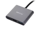 هاب و تبدیل Type-C به HDMI مدل NITU NN36 ، سه پورت مخصوص موبایل و تبلت و لپ تاپ – رنگ خاکستری (گارانتی 18 ماه تعویض نیکان همراه) - تصویر 3
