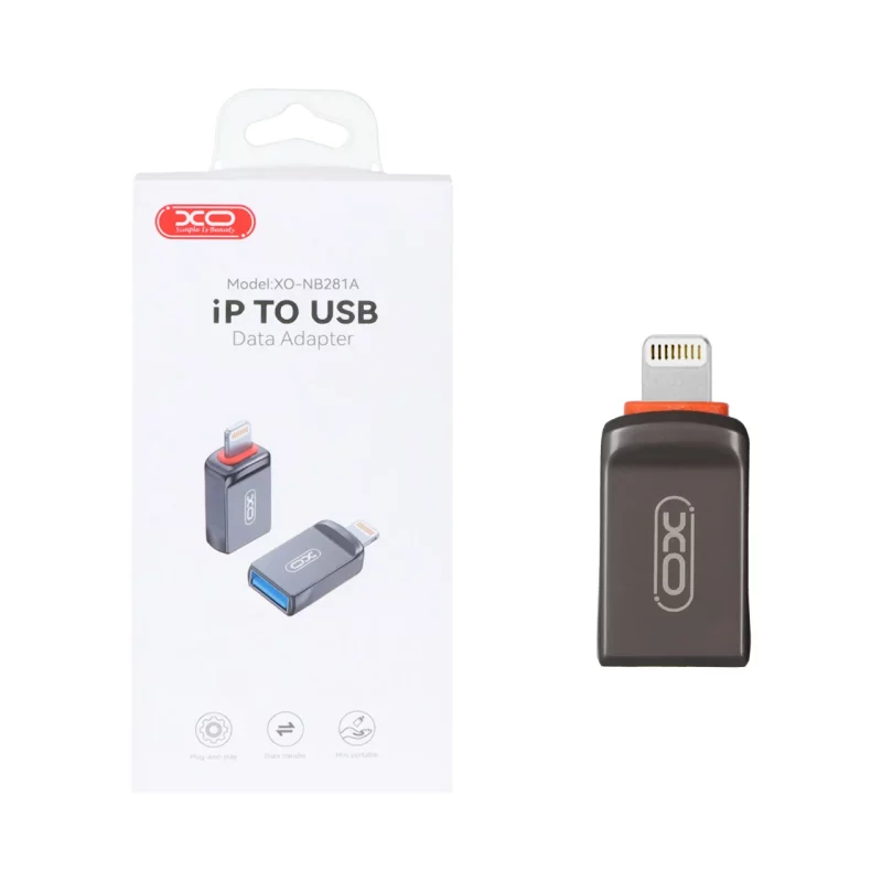 تبدیل XO Lightning To USB OTGمدل XO-NB281A - خاکستری - تصویر 2