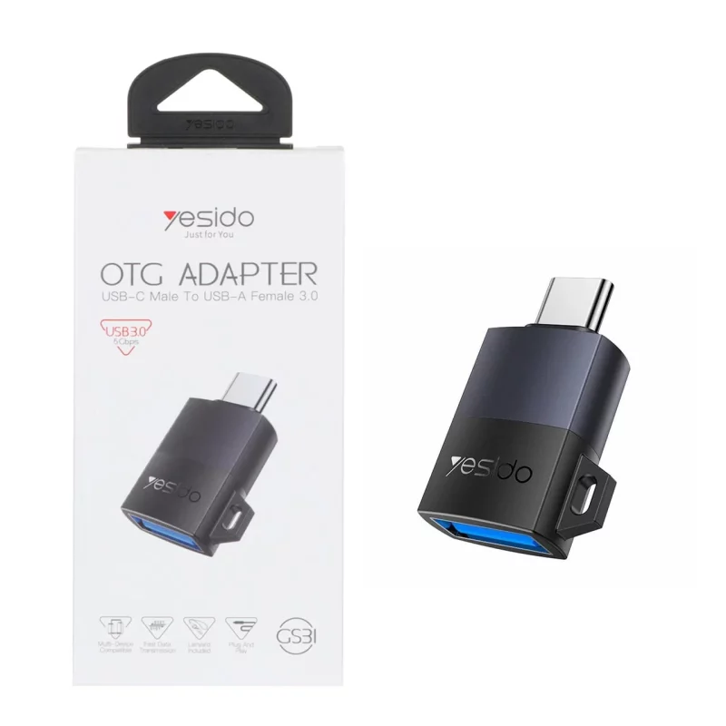 تبدیل Yesido Type-C To USB 3.0 OTG مدل GS31 - خاکستری (گارانتی 18 ماه تعویض نیکان همراه) - تصویر 2