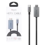 تبدیل 2 متری Yesido Type-C To HDMI مدل HM10 - خاکستری (گارانتی 18 ماه تعویض نیکان همراه)