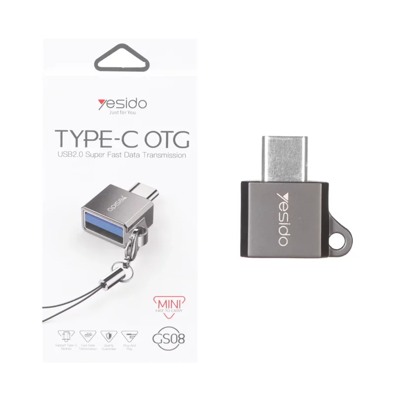 تبدیل Yesido Type-C OTG مدل GS08 - خاکستری (گارانتی 18 ماه تعویض نیکان همراه) - تصویر 2