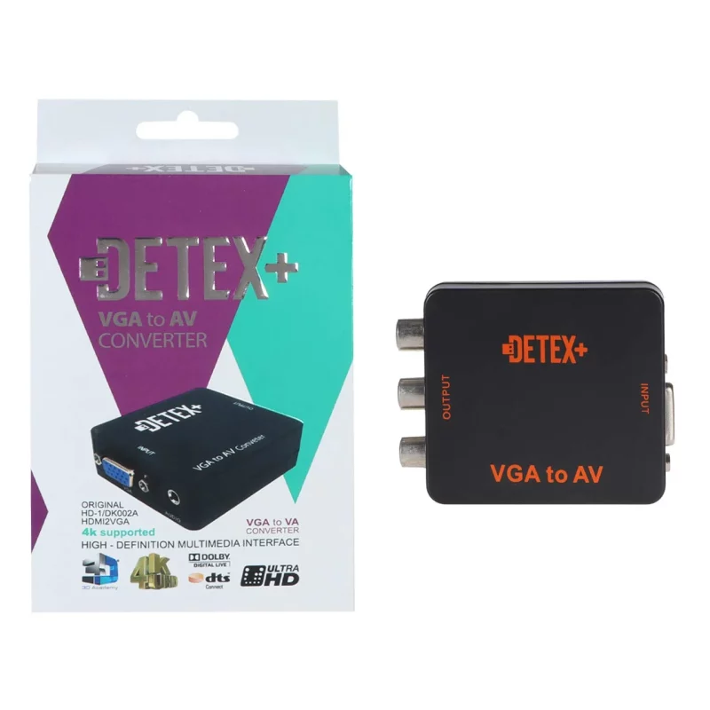 تبدیل DETEX+ VGA To AV - مشکی - تصویر 2