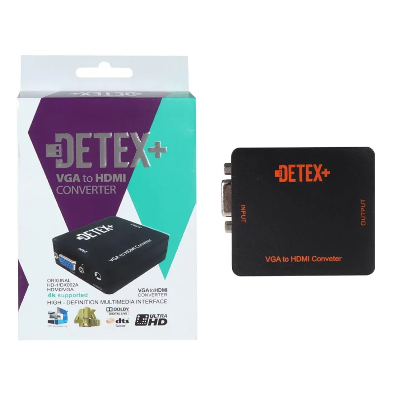 تبدیل DETEX+ VGA To HDMI - مشکی - تصویر 2