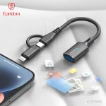 تبدیل Earldom OTG Type-C & Lightning TO USB3.0 مدل OT109CL - مشکی - تصویر 6