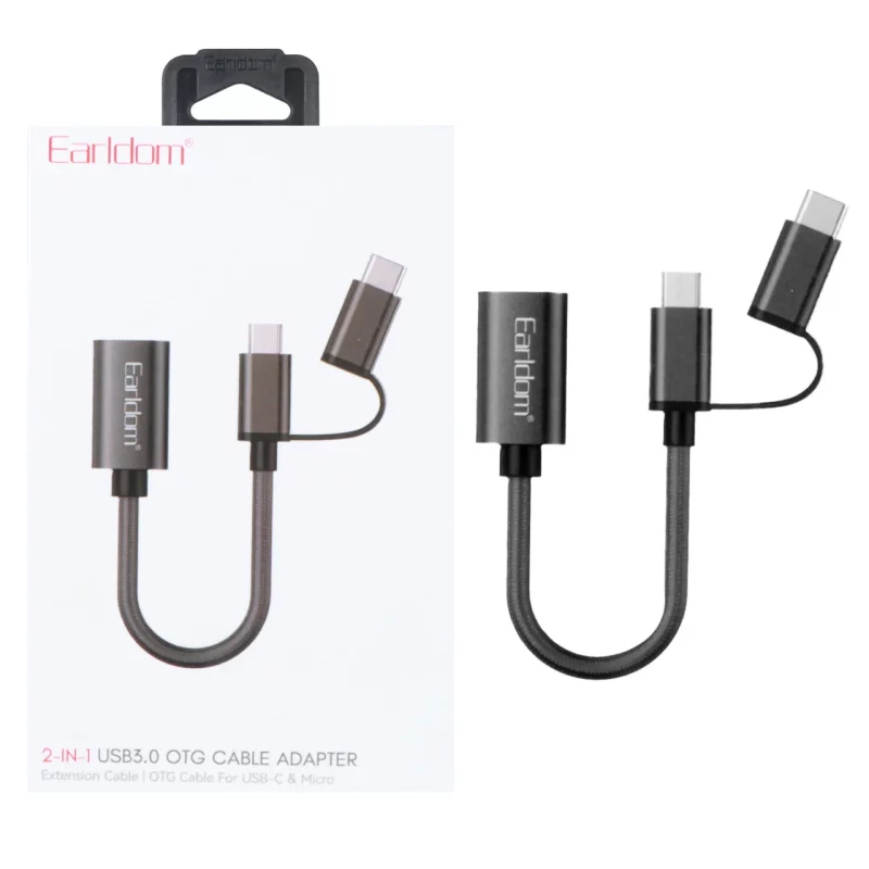 تبدیل Earldom Type-C & MicroUSB To USB3.0 OTGمدل OT84 - مشکی - تصویر 2