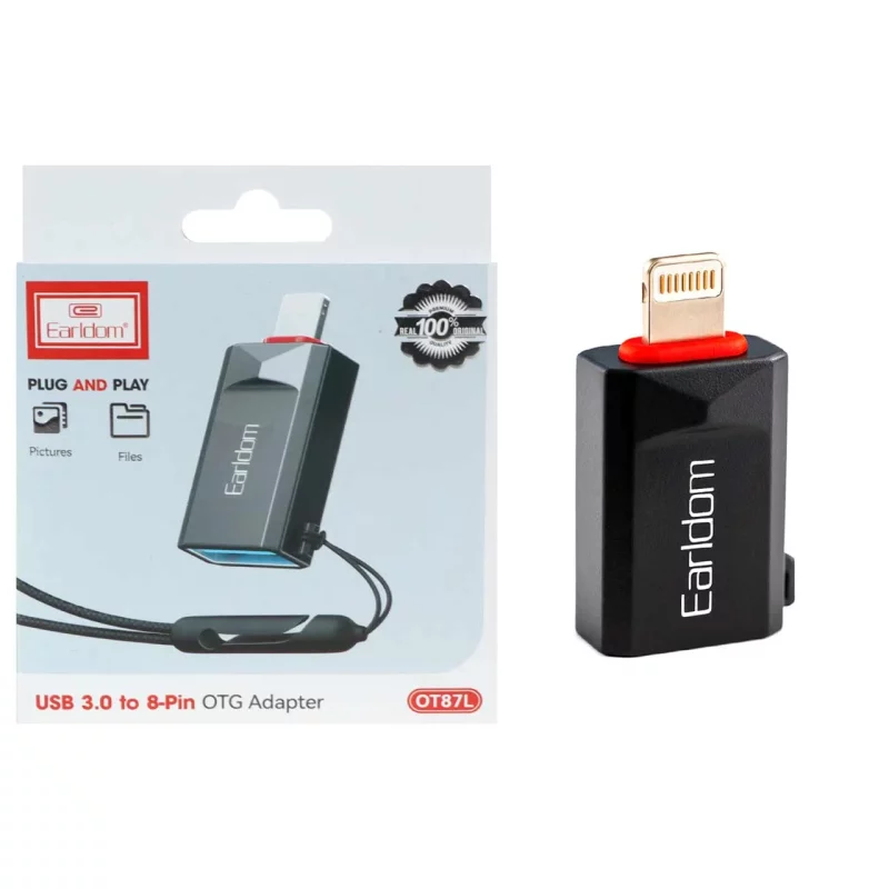 تبدیل Earldom Lightning To USB3.0 مدل OT87L - مشکی - تصویر 2