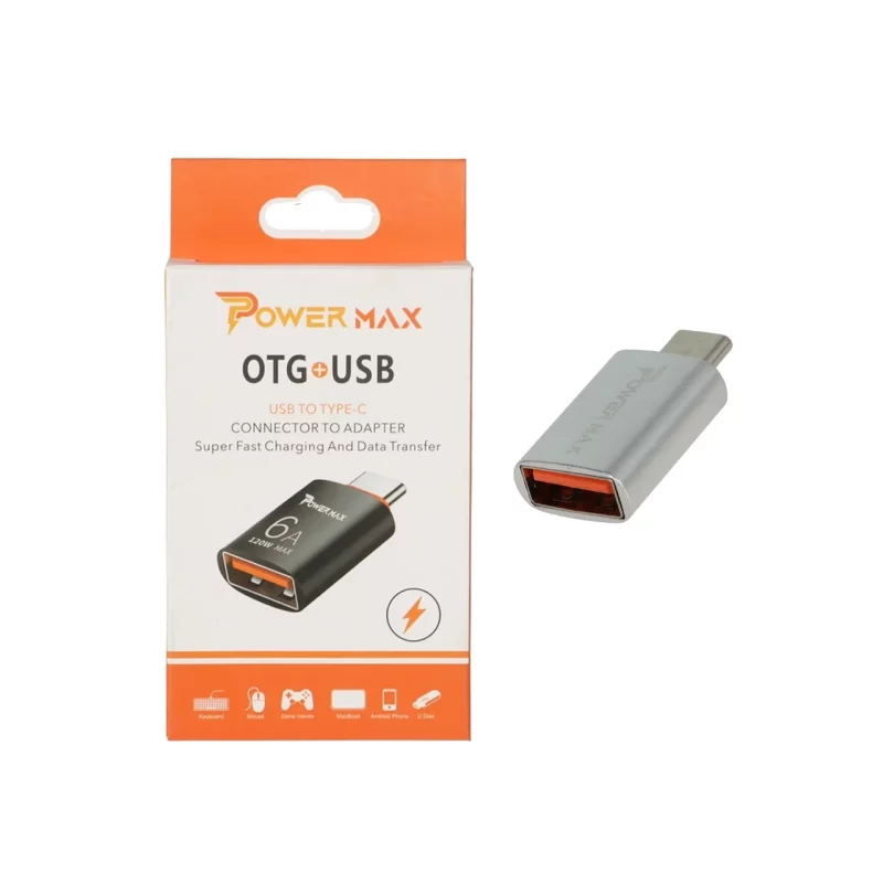 تبدیل Power Max Type-C To USB 120W - نقره ای - تصویر 2