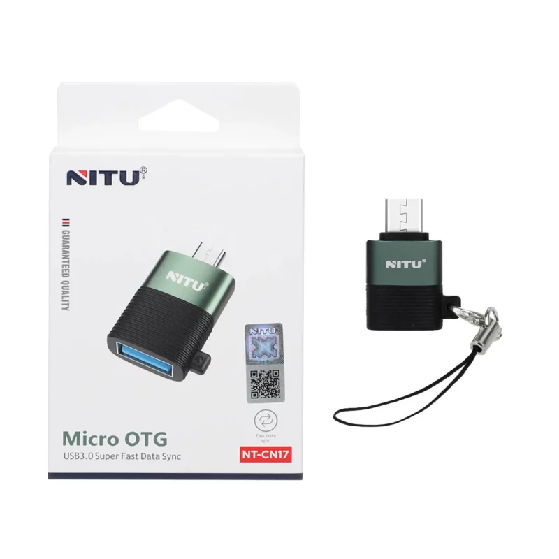 تبدیل اندروید NITU OTG مدل CN17 - مشکی سبز (گارانتی 18 ماه تعویض نیکان همراه) - تصویر 2