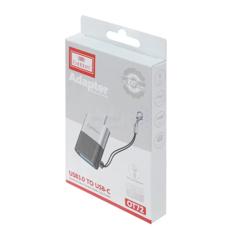 تبدیل Earldom USB TO Type-C مدل ET-OT72 - نقره ای - تصویر 3