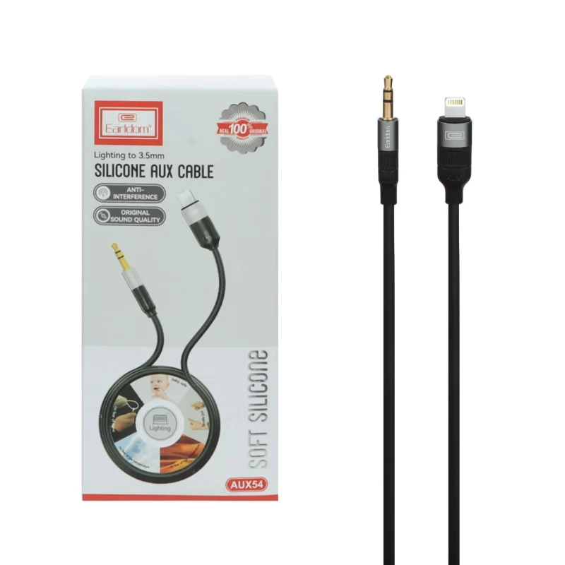 کابل تبدیل Earldom AUX TO Lightning مدل AUX54 - مشکی - تصویر 2