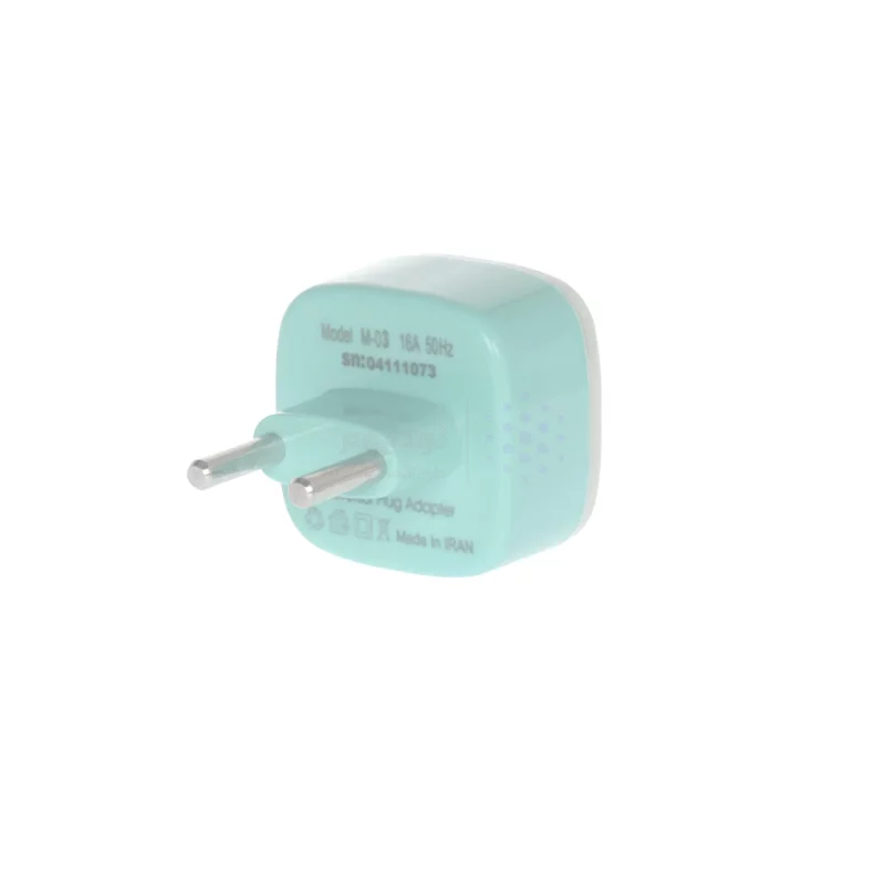 تبدیل برق 3 به 2 مدل M-03 - سبزآبی - MMS - تصویر 3