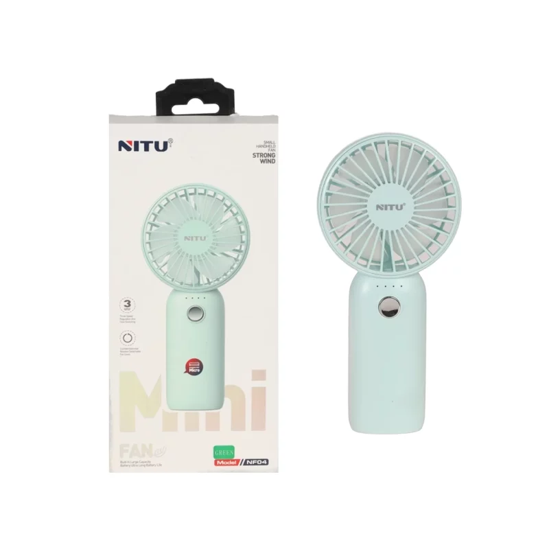 پنکه دستی قابل حمل Nitu مدل NF04 - آبی (گارانتی 18 ماه تعویض نیکان همراه) - تصویر 2