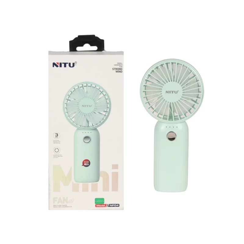 پنکه دستی قابل حمل Nitu مدل NF04 - سبز (گارانتی 18 ماه تعویض نیکان همراه) - تصویر 2