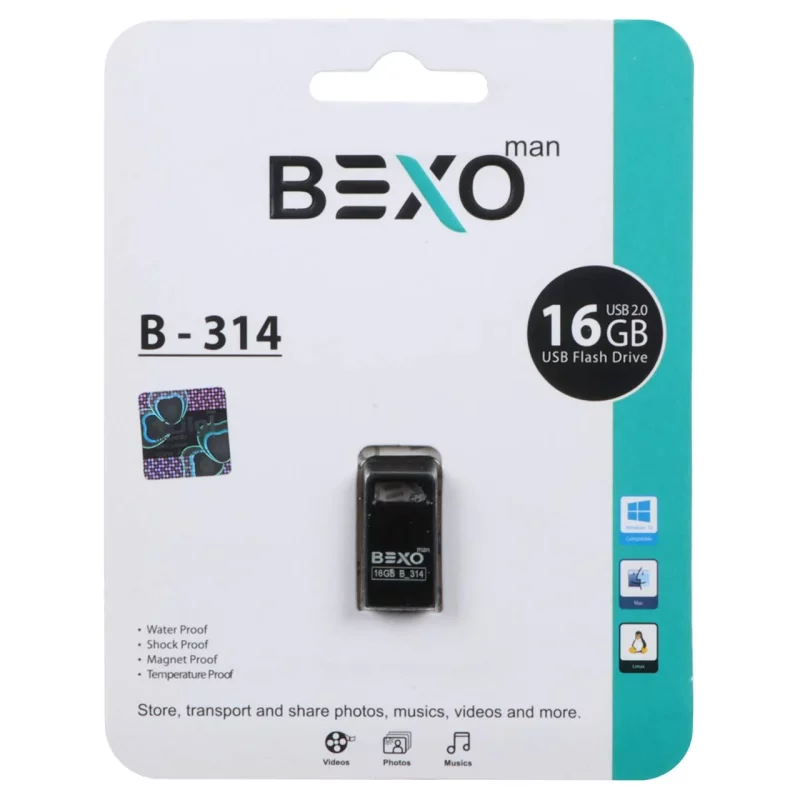 BEXO B-314 USB2.0 Flash Memory - 16GB (گارانتی داده پردازی آواتک) مشکی - تصویر 2