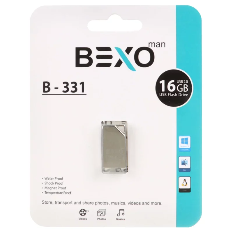 BEXO B-331 USB2.0 Flash Memory - 16GB (گارانتی داده پردازی آواتک) نقره ای - تصویر 2