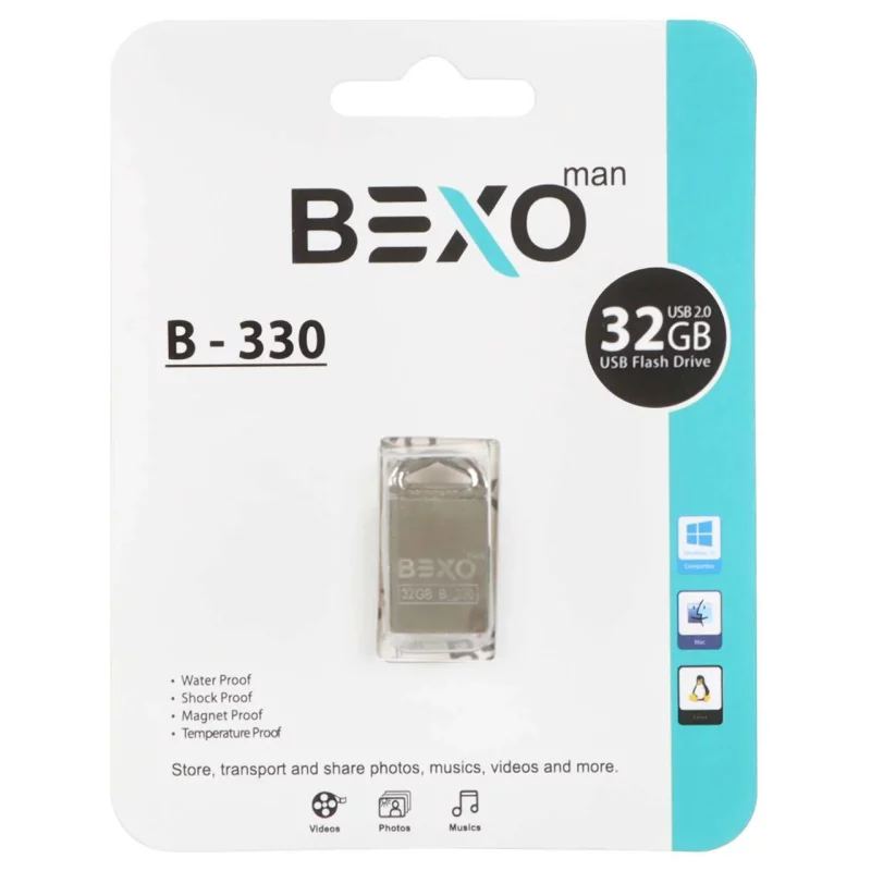 BEXO B-330 USB2.0 Flash Memory - 32GB (گارانتی داده پردازی آواتک) نقره ای - تصویر 2