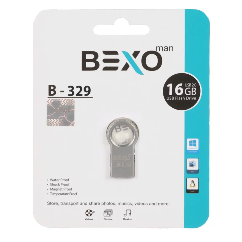 BEXO B-329 USB2.0 Flash Memory - 16GB (گارانتی داده پردازی آواتک) نقره ای - تصویر 2