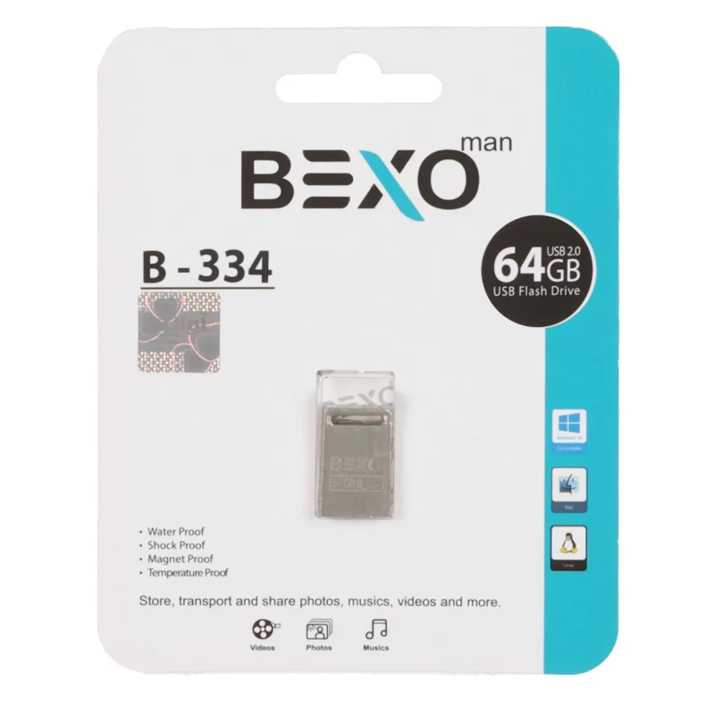 BEXO B-334 USB2.0 Flash Memory - 64GB (گارانتی داده پردازی آواتک) نقره ای - تصویر 2